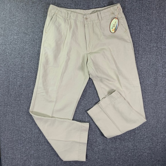 Tommy Bahama Other - Tommy Bahama Pants Men 38x33 Beige Linen Relax Nomad Twill Trousers Casual NEW